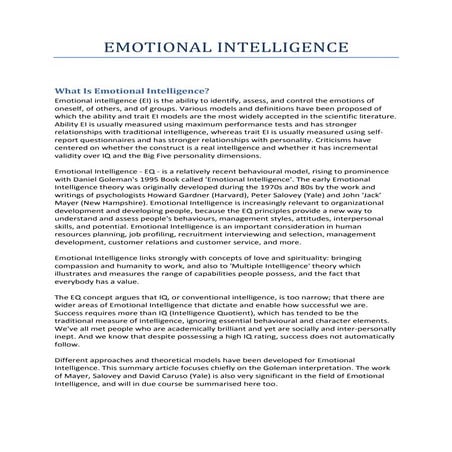 Emotional Intelligence