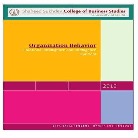 Project on Emotional intelligence