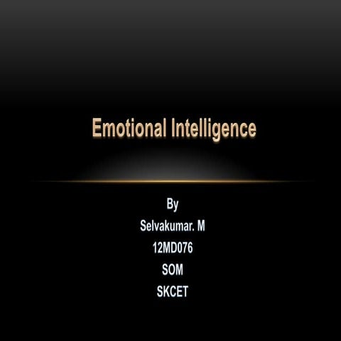 Emotional intelligence - For MBA's Disaster Management