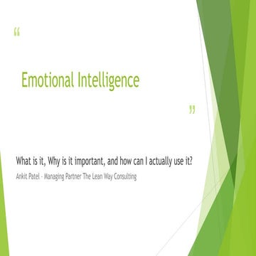 Emotional intelligence - What it is and how you tools to help you get results...