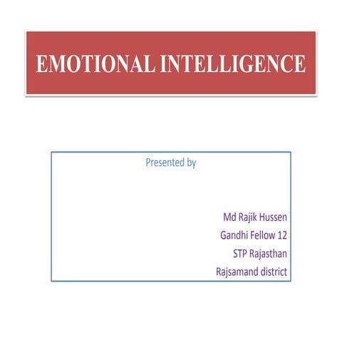 Emotional intelligence