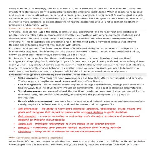 Emotional intelligence at glance