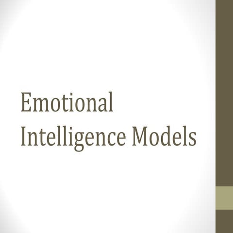 Emotional intelligence Models