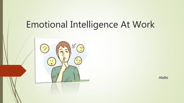 Emotional intelligence at work