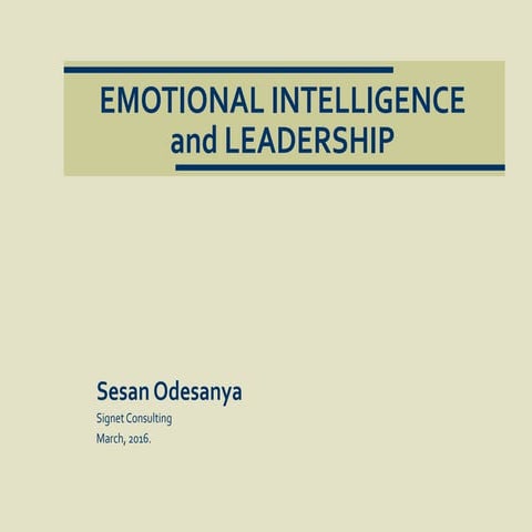 Emotional intelligence in the workplace