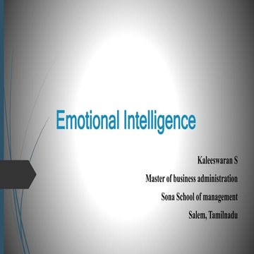 Emotional intelligence at work | PPT