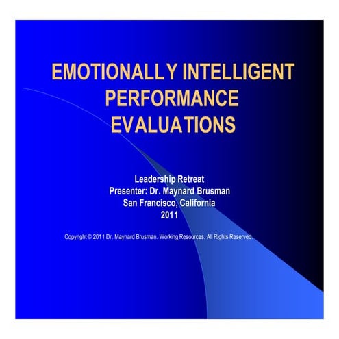 Emotionally Intelligent Performance Evaluations