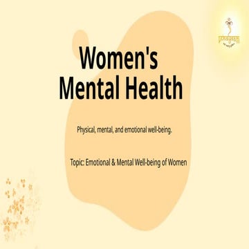 Women's Mental Health: Promoting Well-Being and Empowerment | PPTX