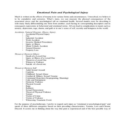 Emotional Pain and Psychological Injury april 2017 | DOCX