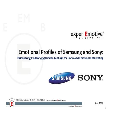 Emotional Profiles Of Samsung And Sony   Presentation