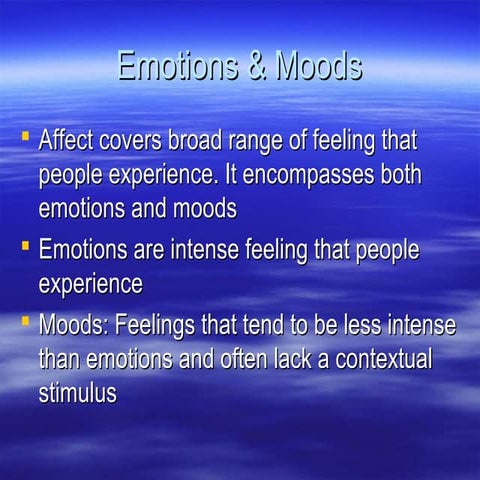 Understanding Emotions vs Moods: Differences, Causes and Impact | PPT