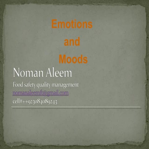 Emotions and moods