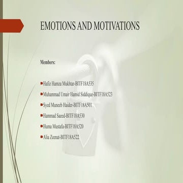 Emotions and motivations