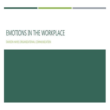 Emotions in the workplace ppt