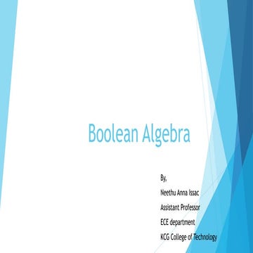 Boolean Algebra logic and De Morgan theorem