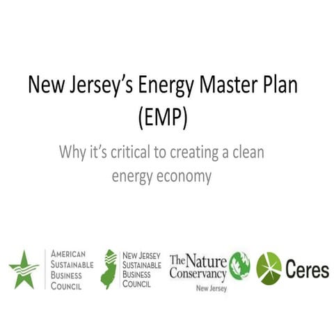 How New Jersey’s Energy Master Plan (EMP) is critical to creating a more sust...