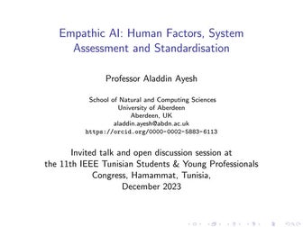 Empathic AI: Human Factors, System Assessment and Standardisation