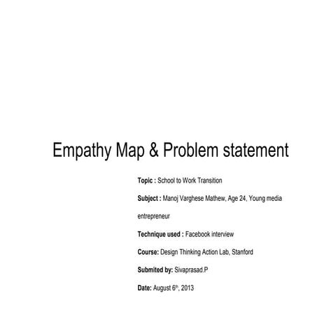 Empathy map & problemstatement - Design Thinking Action Lab