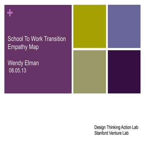 Stanford Design Lab Empathy Map - Submitted by Wendy Elman
