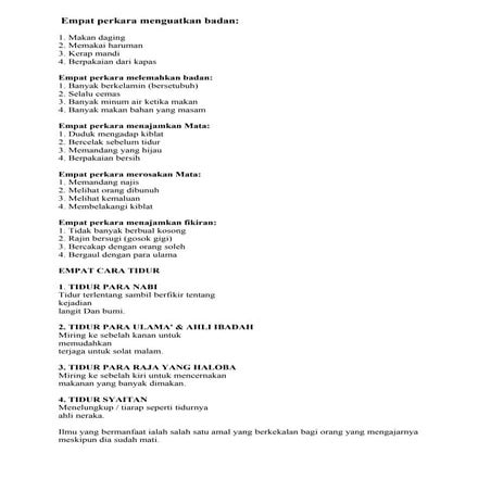 Empat perkara menguatkan badan