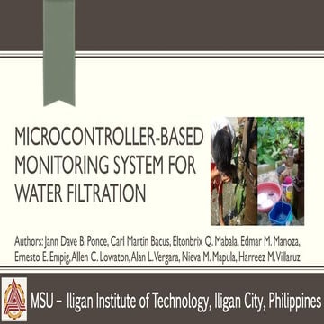 Microcontroller-based Monitoring System for Water filtration | PDF