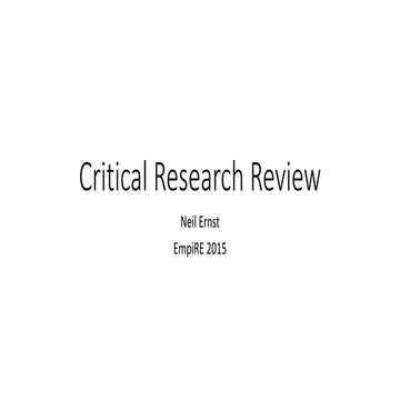 Critical Research Review at EmpiRE 2015