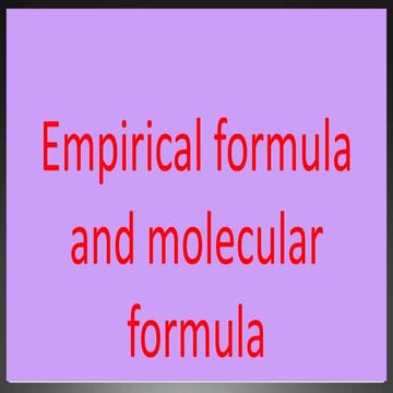 Empirical and molecular formula class 11