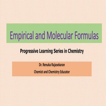 Empirical and molecular formulas