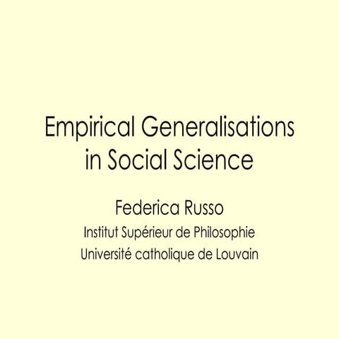 Empirical Generalisations Kent Nov07