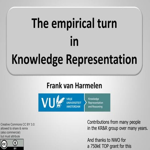 The Empirical Turn in Knowledge Representation