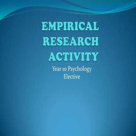 Empirical Research Activity (ERA) Guide