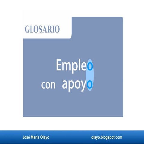 Empleo con apoyo. glosario.