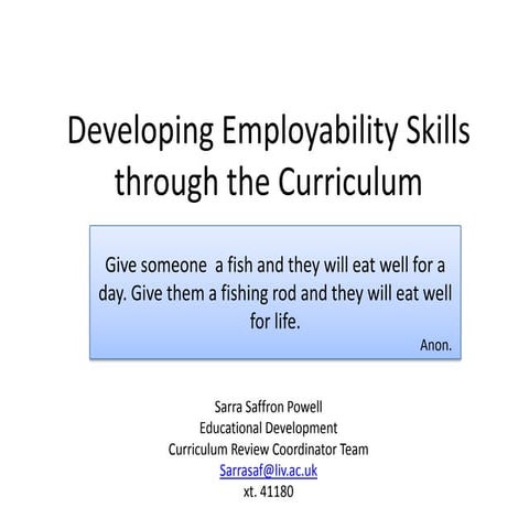 Employability in the curriculum (1)