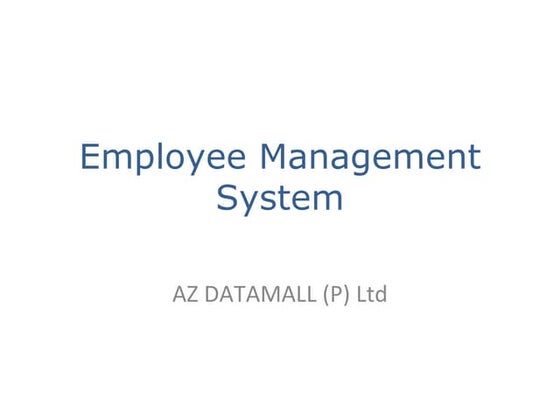 Employee management system uml | PPT