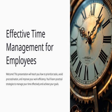 Effective Time Management Employee Training