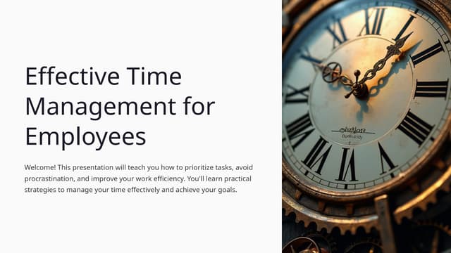 Effective Time Management Employee Training
