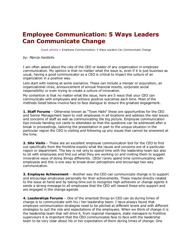 Employee communication