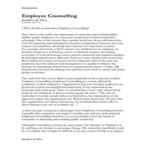 Employee counselling new handout