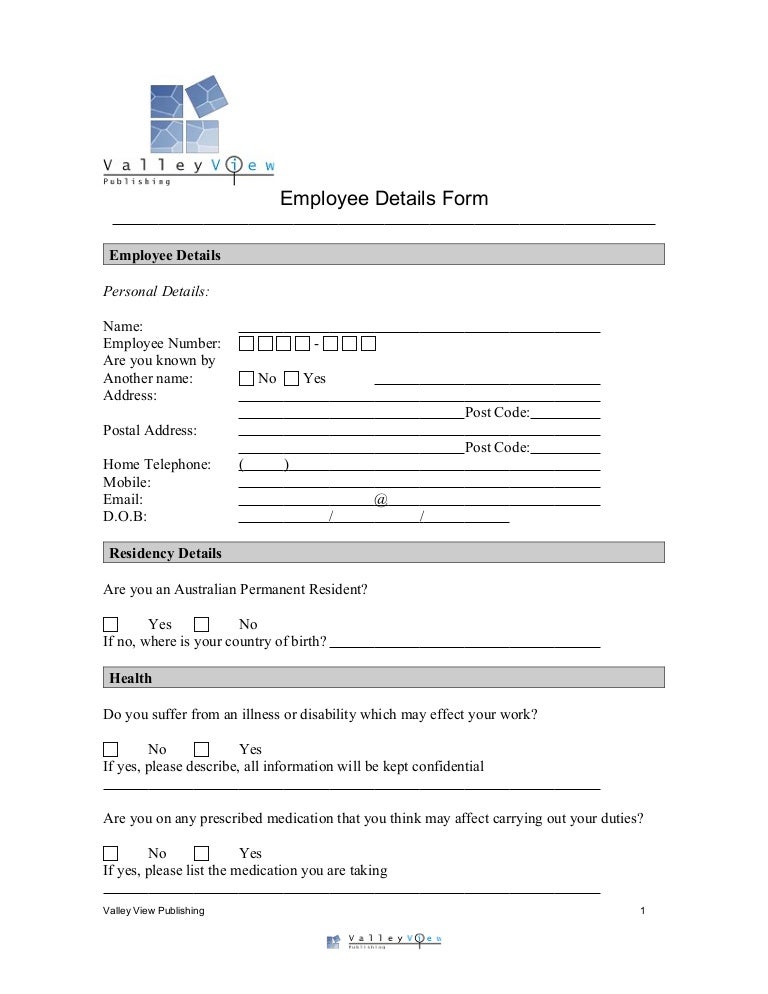 employment personal information forms magdalene project org employee personal information form template