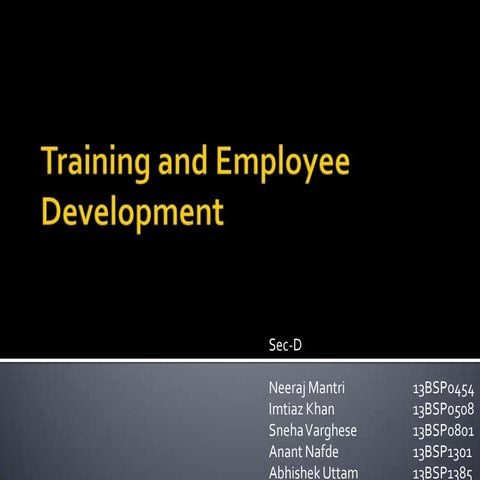 Employee Training & development
