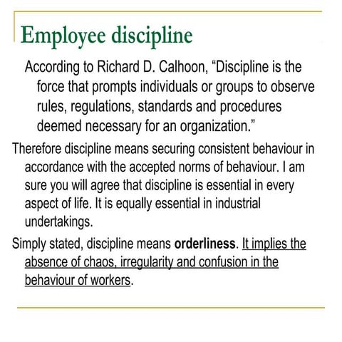 Employee discipline