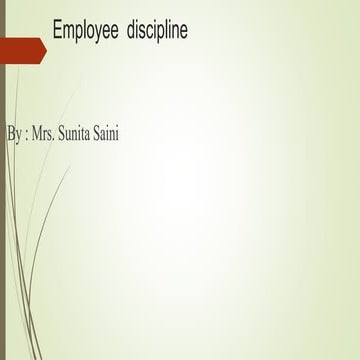 Employee discipline