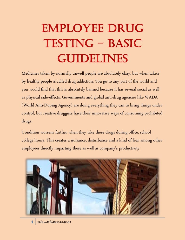 Employee drug testing basic guidelines