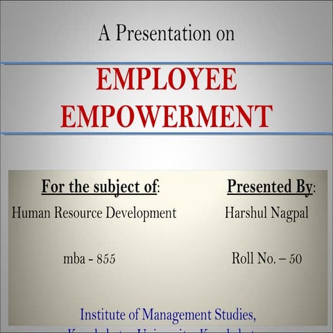 Employee empowerment