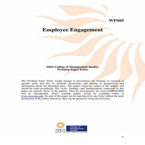 Employee Engagement Working Paper