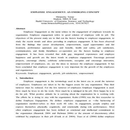 Employee engagement an emerging concept (1)