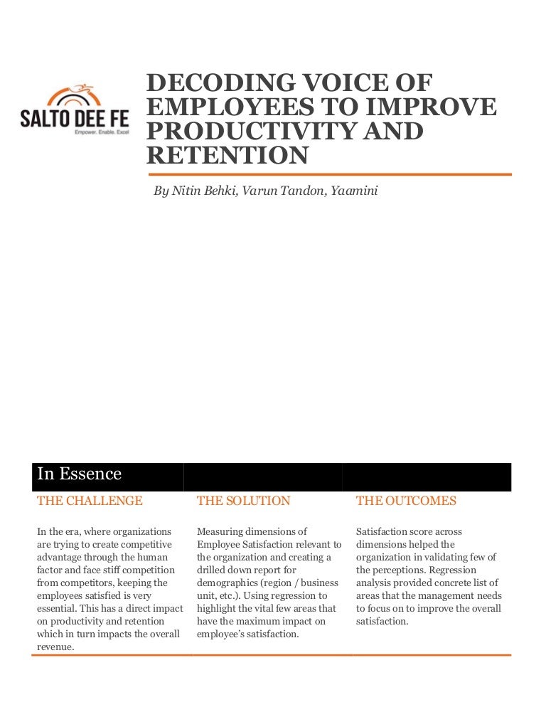 Employee engagement case study