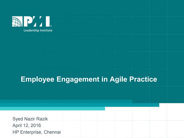 Employee engagement in Agile Practice