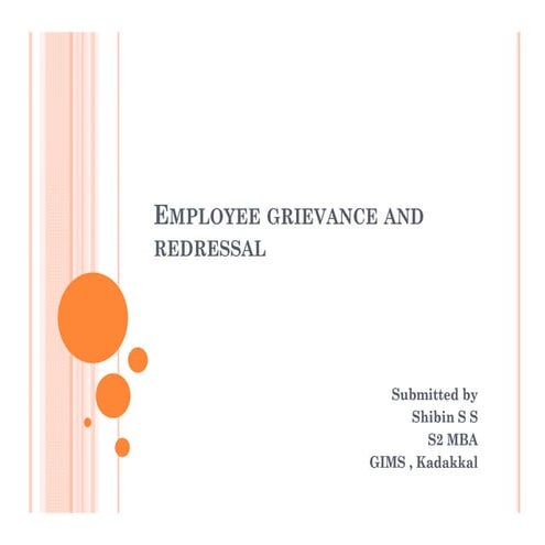 Employee grievance and redressal HRM