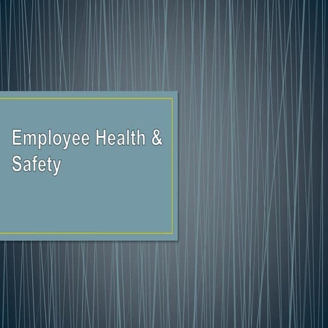 Employee Health & Safety is concerned in this slides